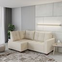 Ver imagem 1 de Sofá de Canto 4 Lugares com Chaise 181cm Suede Bege