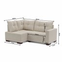 Ver imagem 3 de Sofá de Canto 4 Lugares com Chaise 181cm Suede Bege