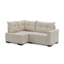 Ver imagem 2 de Sofá de Canto 4 Lugares com Chaise 181cm Suede Bege