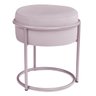 Puff Banqueta Sentar, Decoração Sala, Puff Redondo Ferro Atena Rose Gold - 2