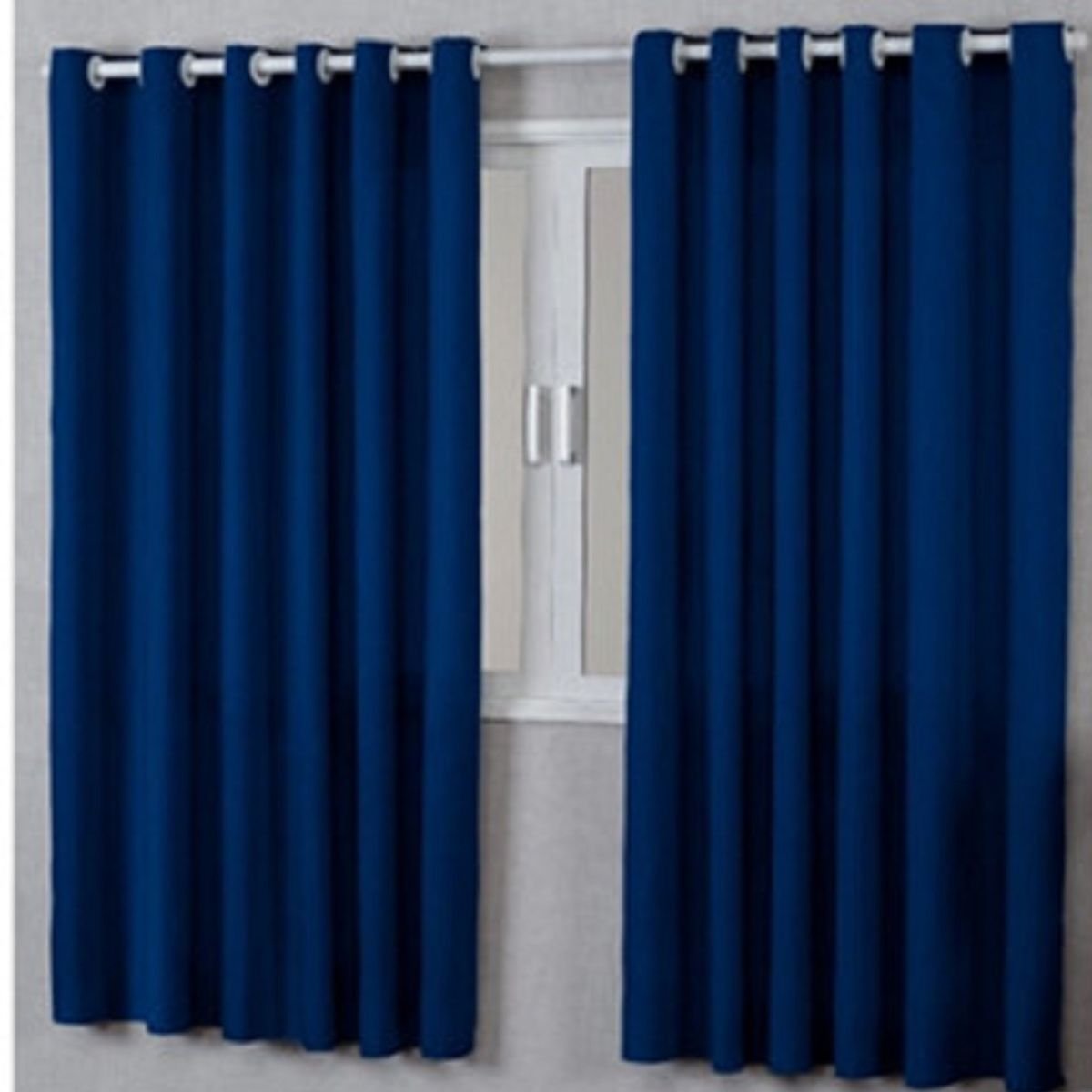 Cortina Roma Azul Marinho 2.00m X 1.40m para Janela Sala Quarto Cozinha Parede Decoração