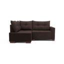 Ver imagem 5 de Sofá de Canto 4 Lugares com Chaise 181cm Industrial Suede Leme Marrom