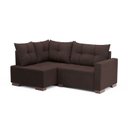 Ver imagem 2 de Sofá de Canto 4 Lugares com Chaise 181cm Industrial Suede Leme Marrom