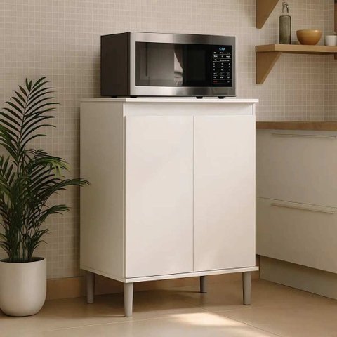 Balcão Multifuncional para Micro-Ondas Ej, 2 Portas Branco