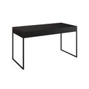 Ver imagem 2 de Escrivaninha Industrial Madeira Padrão Office Preta Malta 137x53cm com Base em Ferro Preto