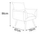 Ver imagem 2 de Kit 2 Poltronas Decorativas Opala Pés Palito Suede Capuccino - Tenda House