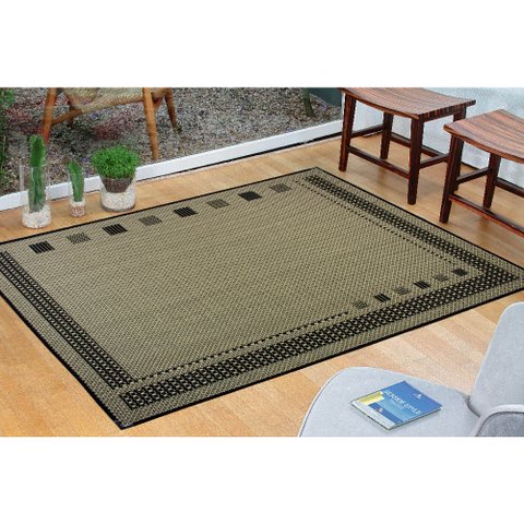 Tapete Sisal Sala Quarto 2,00x2,50 Preto S-583