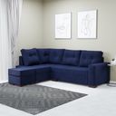 Ver imagem 5 de Sofá de Canto 6 Lugares com Chaise 2,38m Industrial Suede Gávea Azul