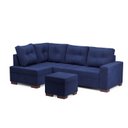 Ver imagem 2 de Sofá de Canto 6 Lugares com Chaise 2,38m Industrial Suede Gávea Azul