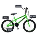 Ver imagem 5 de Bicicleta Max Boy Cross Aro 20 Freio V-brake 1 Marcha Verde Neon - Colli Bike