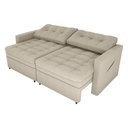 Ver imagem 4 de Sofá Cama 3 Lugares Casal 2,20 Mts Bouclê Nayla Matrix Cor:boucle Bege