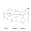 Ver imagem 7 de Sofá Cama 3 Lugares Casal 2,20 Mts Bouclê Nayla Matrix Cor:boucle Bege