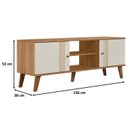 Ver imagem 2 de Rack para Tv até 55 Polegadas 136cm com Duas Portas Denver Marrom Nature/Off White