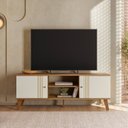 Ver imagem 1 de Rack para Tv até 55 Polegadas 136cm com Duas Portas Denver Marrom Nature/Off White