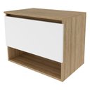 Ver imagem 2 de Balcão Gabinete Suspenso para Banheiro Bn3606 Amêndoa Branco - Tecnomobili