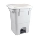 Ver imagem 1 de Lixeira com Pedal 50 Litros Branca Plasvale - 12908300