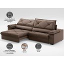 Ver imagem 3 de Sofá com Carregador Usb e Molas no Assento Retrátil Reclinável Maestro 2,90m Velosuede - Netsofas