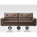 Ver imagem 6 de Sofá com Carregador Usb e Molas no Assento Retrátil Reclinável Maestro 2,90m Velosuede - Netsofas