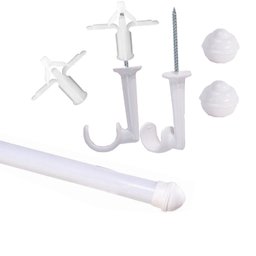 Varão de Cortina para Teto Sala Quarto 1,80 Metros 19mm Decoribitinga kit Varão Simples 2,3 Metros 1 - 3