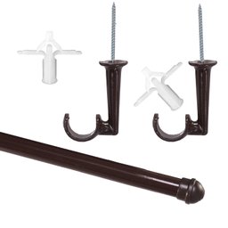 Varão de Cortina para Teto Sala Quarto 1,80 Metros 19mm Decoribitinga kit Varão Simples 2,3 Metros 1 - 1