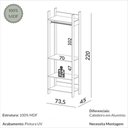 Ver imagem 2 de Closet Modulado 1 Cabideiro 4 Prateleiras 73,5cm Tw402 Dalla Costa