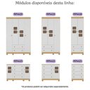 Ver imagem 6 de Guarda-roupa Infantil 122cm com Vidro 4 Portas e 2 Gavetas Sol Multimóveis Mp4420 Madeirado/branco