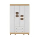 Ver imagem 7 de Guarda-roupa Infantil 122cm com Vidro 4 Portas e 2 Gavetas Sol Multimóveis Mp4420 Madeirado/branco