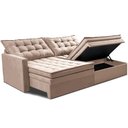 Ver mais imagens de Sofá sem Caixa Retrátil Baú 2,00m Cama Inbox Secret Suede Velusoft Bege