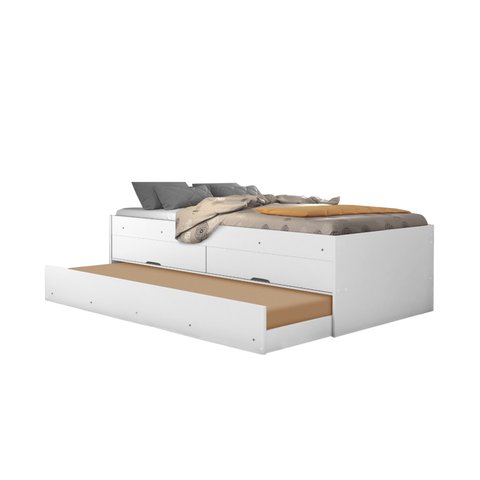 Bicama Solteiro Beliche C/ 2 Gavetas Cama Auxiliar Bari Bra