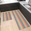 Ver imagem 3 de Tapete Cozinha Jogo 2 Peças Passadeira 1,30m X 0,45m Capacho 0,65m X 0,45m Antiderrapante Rústico
