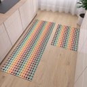 Ver imagem 2 de Tapete Cozinha Jogo 2 Peças Passadeira 1,30m X 0,45m Capacho 0,65m X 0,45m Antiderrapante Rústico