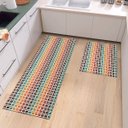 Ver imagem 1 de Tapete Cozinha Jogo 2 Peças Passadeira 1,30m X 0,45m Capacho 0,65m X 0,45m Antiderrapante Rústico