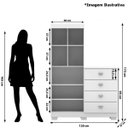Ver imagem 3 de Cômoda Guarda-roupa com 4 Gavetas e 5 Prateleiras Cristine Fendi
