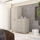 Ver mais imagens de Cômoda Guarda-roupa com 4 Gavetas e 5 Prateleiras Cristine Fendi
