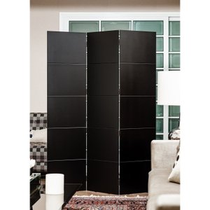 Biombo Frisado Preto 180x135cm