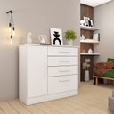 Ver imagem 1 de Cômoda para Quarto com Sapateira 4 Gavetas - Chicago-neve - Tcil Móveis