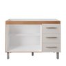 Balcão para Pia de Cozinha 1,20 Bianca com 2 Portas e 3 Gavetas Savana/off White - Moblis - 2