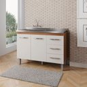 Ver imagem 3 de Balcão para Pia de Cozinha 1,20 Bianca com 2 Portas e 3 Gavetas Savana/off White - Moblis