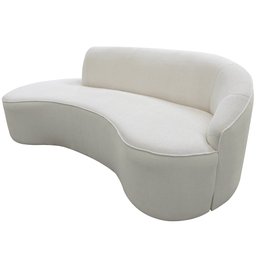 Sofá Curvo 2 Lugares 150cm Eron Braço Esquerdo Bouclé Off White - Nexta Casa - 1