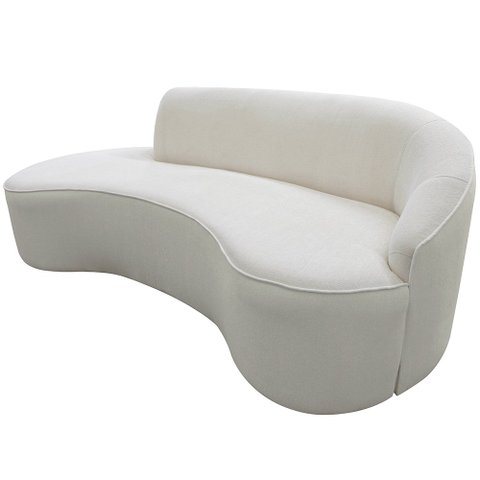 Sofá Curvo 2 Lugares 150cm Eron Braço Esquerdo Bouclé Off White - Nexta Casa