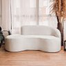Sofá Curvo 2 Lugares 150cm Eron Braço Esquerdo Bouclé Off White - Nexta Casa - 2
