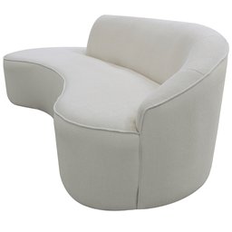 Sofá Curvo 2 Lugares 150cm Eron Braço Esquerdo Bouclé Off White - Nexta Casa - 6