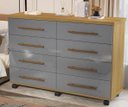 Ver imagem 2 de Cômoda 8 Gavetas Primus Jade - Cinza / Mel