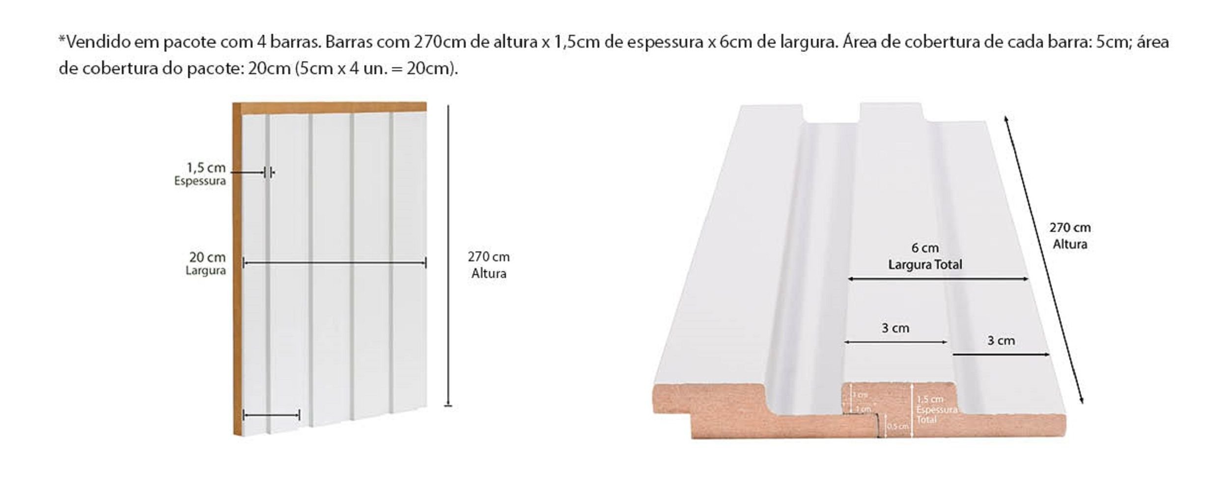 「RT-193738」ページ Painel Ripado 6CMX15MMX2,70MMDF Branco Casablanca | MadeiraMadeira
