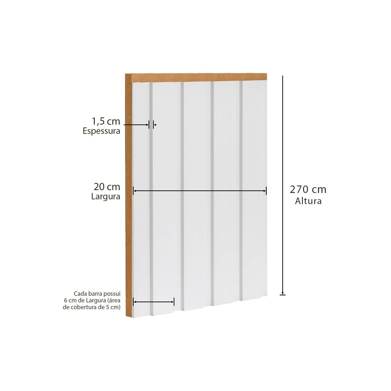 「RT-193738」ページ Painel Ripado 6CMX15MMX2,70MMDF Branco Casablanca | MadeiraMadeira