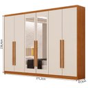 Ver imagem 2 de Guarda Roupa Casal Jalisco 6 Portas 6 Gavetas com Espelho Cinamomo Fendi - Novo Horizonte