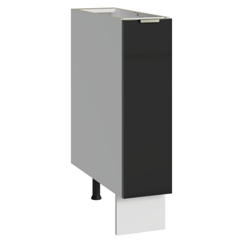 Balcão Porta-Temperos 20 cm 1 Porta (sem Tampo) Branco/Preto Lux Madesa