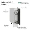Ver imagem 3 de Balcão Porta-Temperos 20 cm 1 Porta (sem Tampo) Branco/Preto Lux Madesa