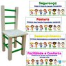 Conjunto de Mesa com 2 Cadeiras Colorida Infantil de Madeira Maciça Resistente - 8