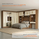 Ver imagem 6 de Guarda Roupa Casal Modulado 5 Peças 12 Portas com Espelho, Cabeceira e Escrivaninha 100% MDF Smart C